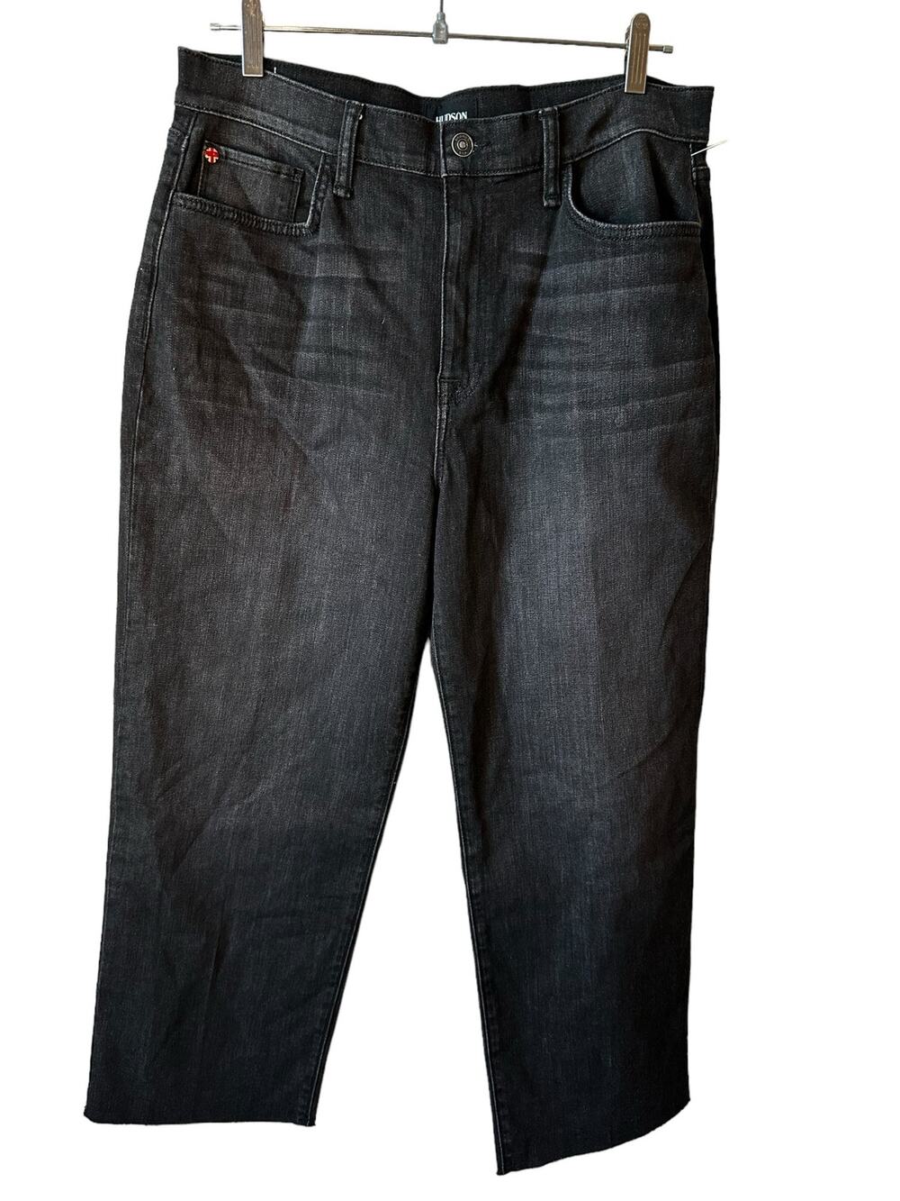 Hudson Jeans New Womens NOA High Rise Straight Crop Jeans Black Size 32 Casual